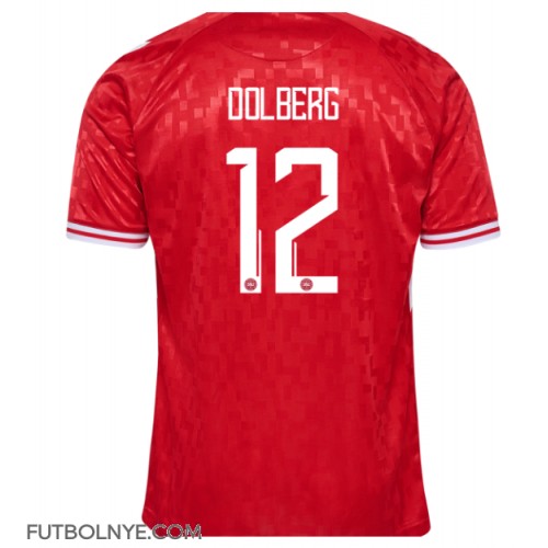 Camiseta Dinamarca Kasper Dolberg #12 Primera Equipación Eurocopa 2024 manga corta